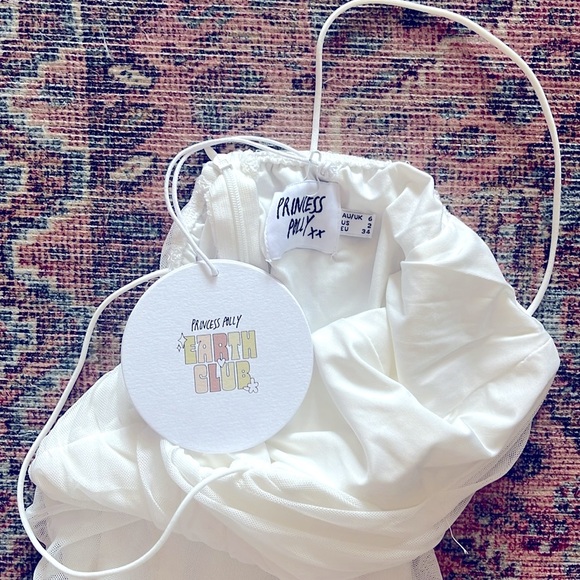 NWT Princess Polly Earth Club Recycled Bloom Mini Dress in White Size 2 - Picture 3 of 10